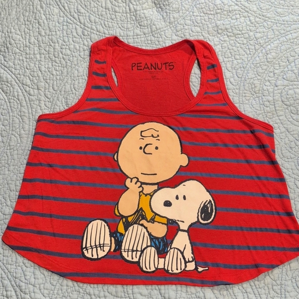Peanuts Red and Blue Striped  Tank Top